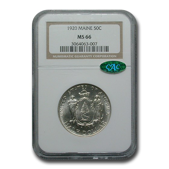 1920 Maine Centennial Half Dollar MS-66 NGC CAC 1920 Maine Centennial Half Dollar MS-66 NGC CAC